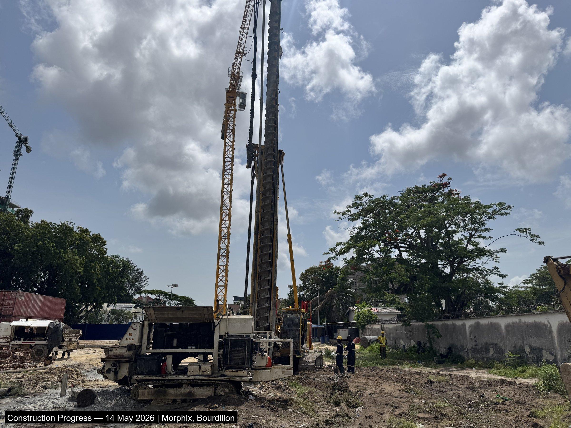 Piling works underway — Site photo — piling works